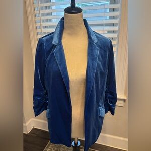 Blue velvet jacket, lined. New with tags.